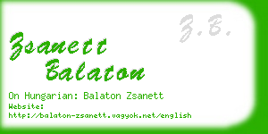 zsanett balaton business card